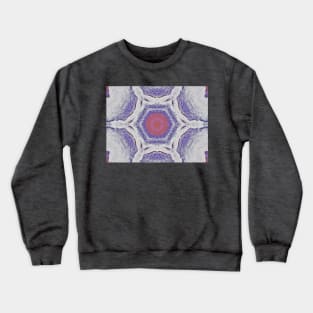 Purple and White Snowflake Pattern Mosaic Crewneck Sweatshirt